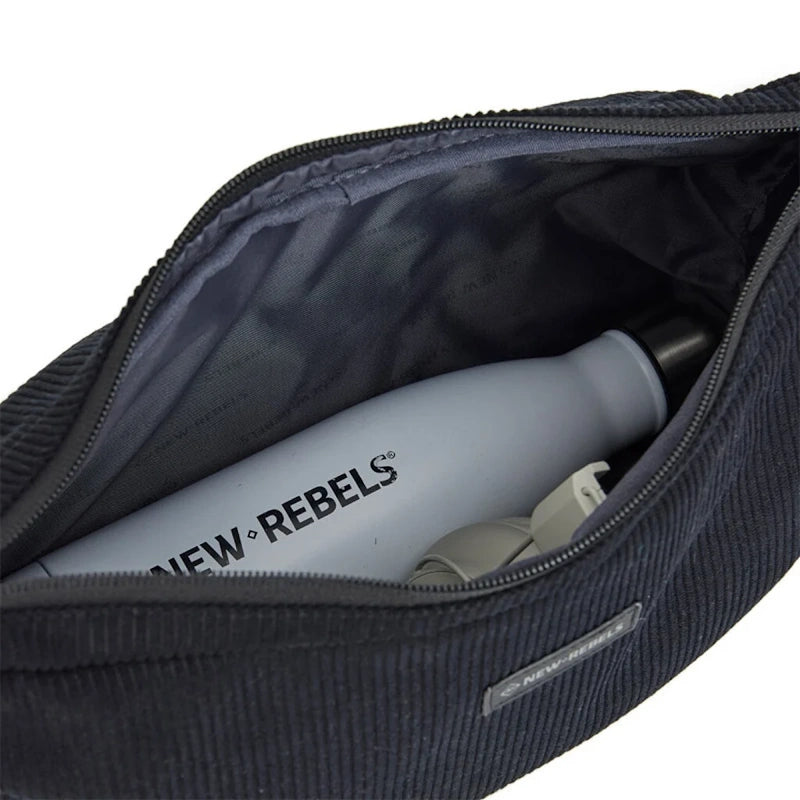 New Rebel Schoudertas Ribstof Black