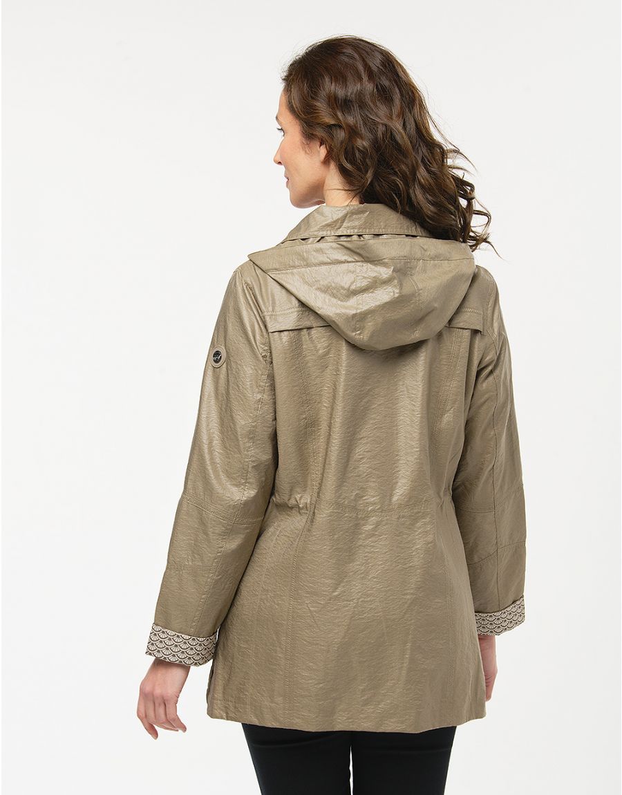Parka droite vert kaki