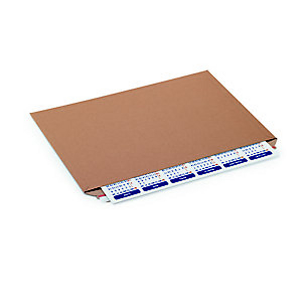 Pochette carton plat recyclée brune fermeture bande adhésive - l. Int .18 x H.16,4 cm - Lot de 100
