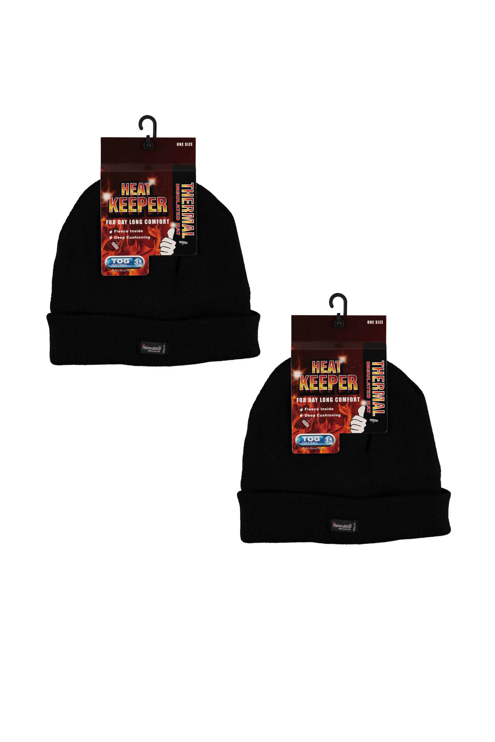 Heatkeeper thermo muts  - set van 2 zwart