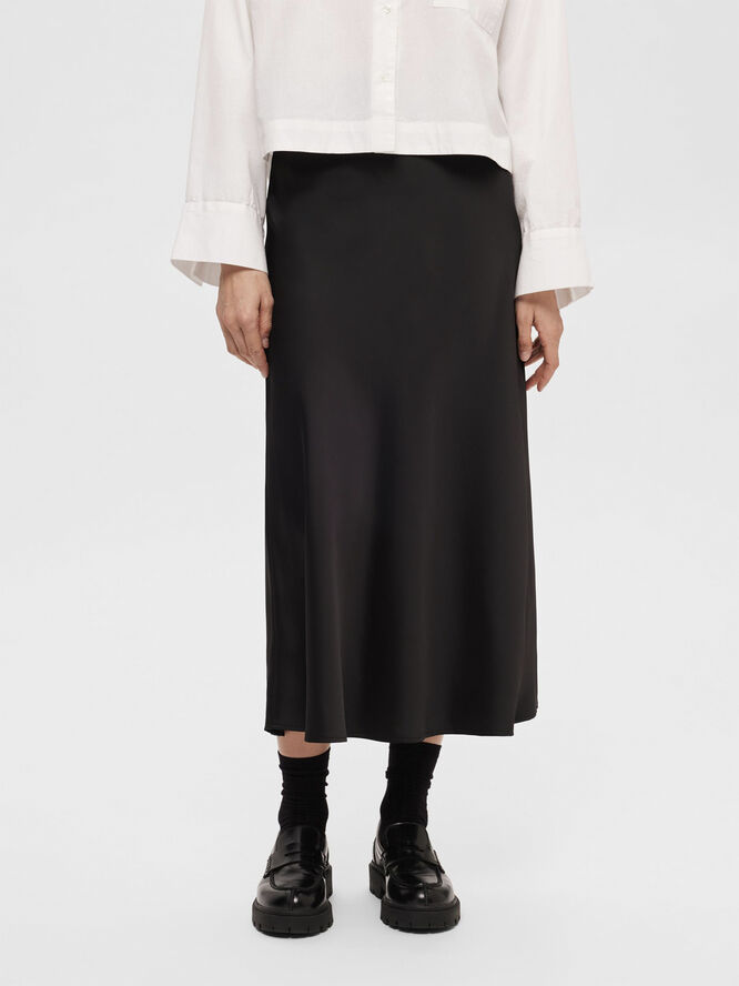 Something New SLFLENA HW MIDI SKIRT NOOS Sort