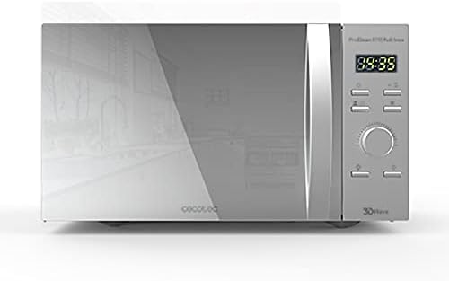 Cecotec Micro ondes avec Gril de 23 L ProClean 6110 Comptoir. 1280W, Numérique, Revêtement Ready2Clean et Technologie 3DWave, Écran LED, Noire, avec finitions en Acier inoxydable : Cuisine et Maison