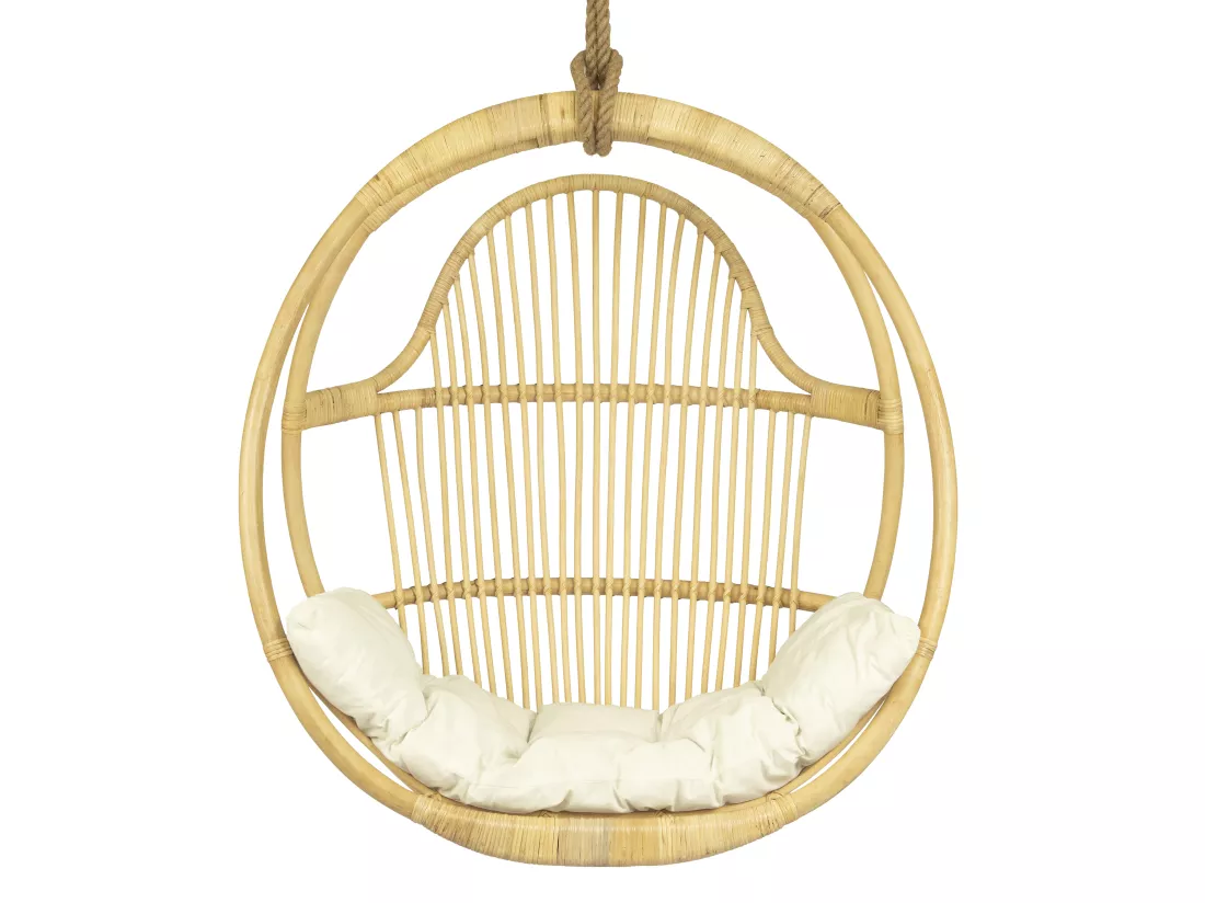 Fauteuil suspendu en rotin naturel BRIANNA