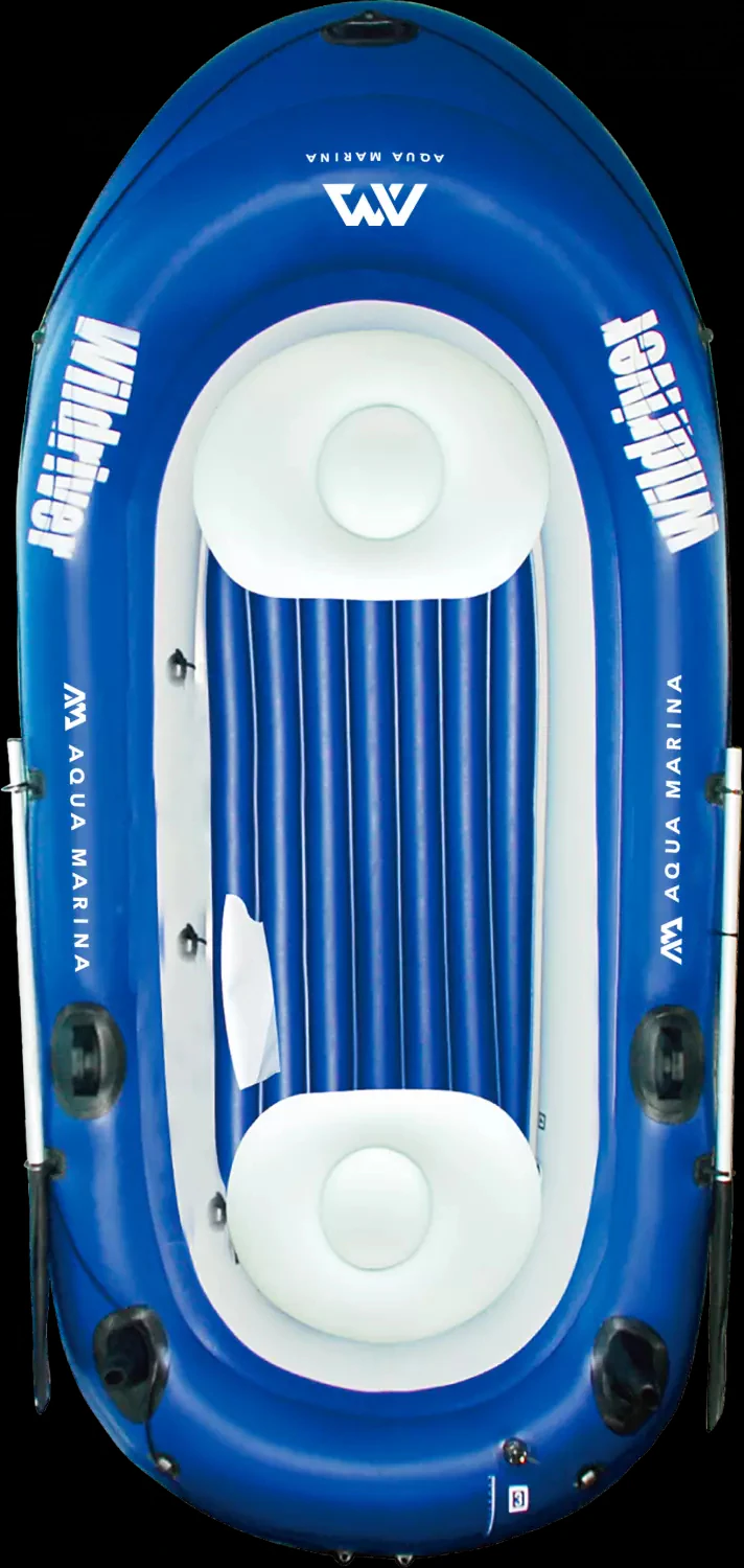 PureHaven Schlauchboot 283x152 cm inkl. Motor verstärktes Hochdruck-PVC-Gewebe Handpumpe Transporttasche Reparaturset komfortabler Luftboden