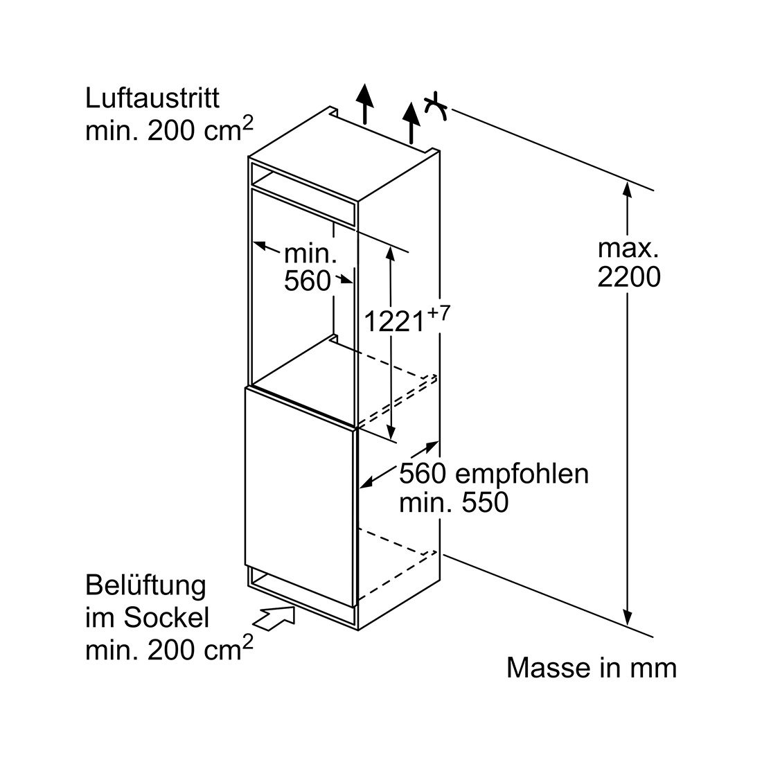 Bosch KIL42ADD1H Einbau-Kühlschrank 187 Liter