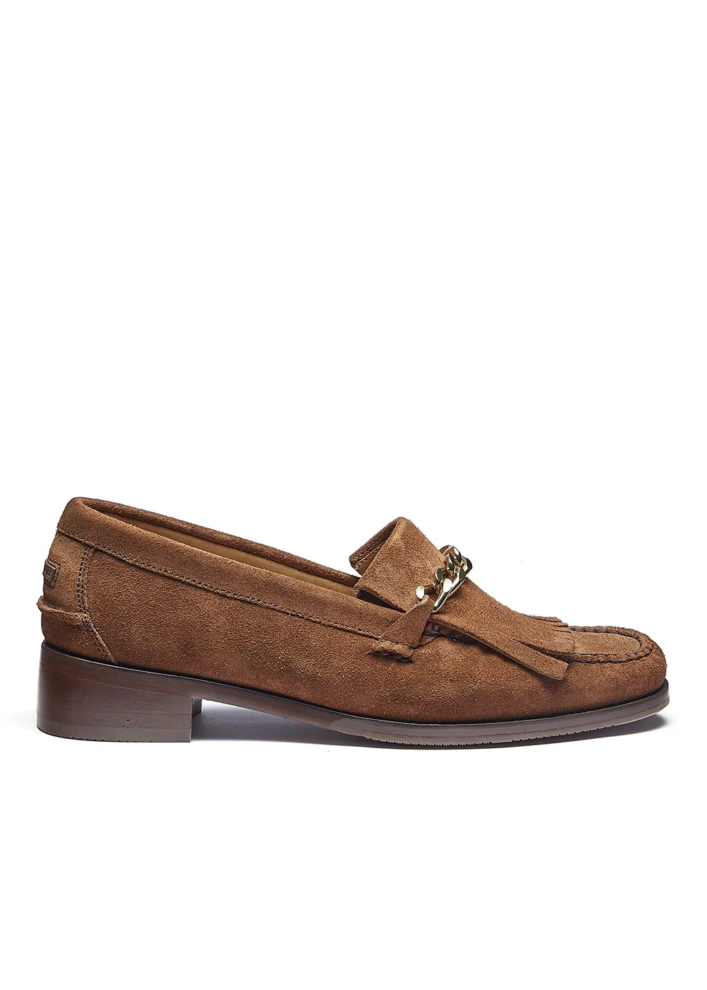 MOCASSIN HEEL KILTIE MOC VELOURS FRENCH ROAST