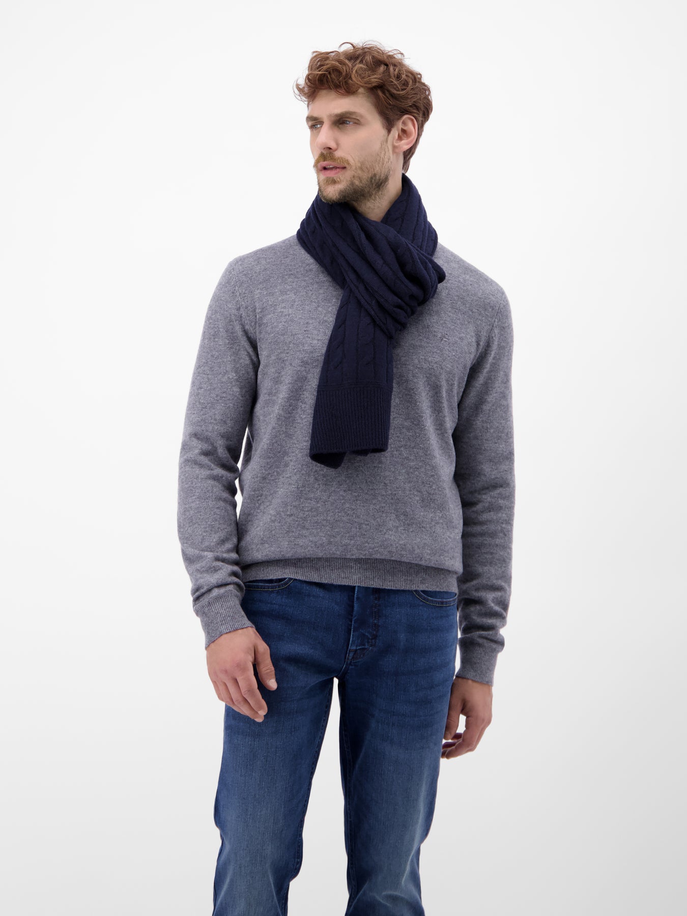 Herren Strickschal mit Kaschmiranteil