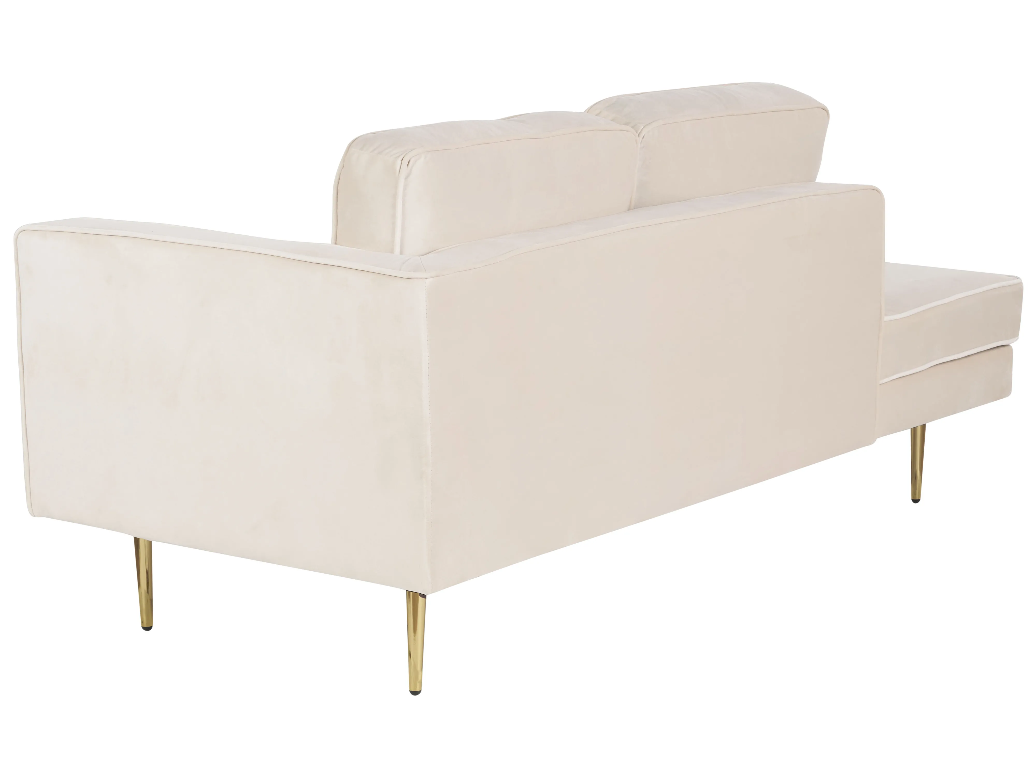 Rechtszijdige chaise longue MIRAMAS Fluweel Beige