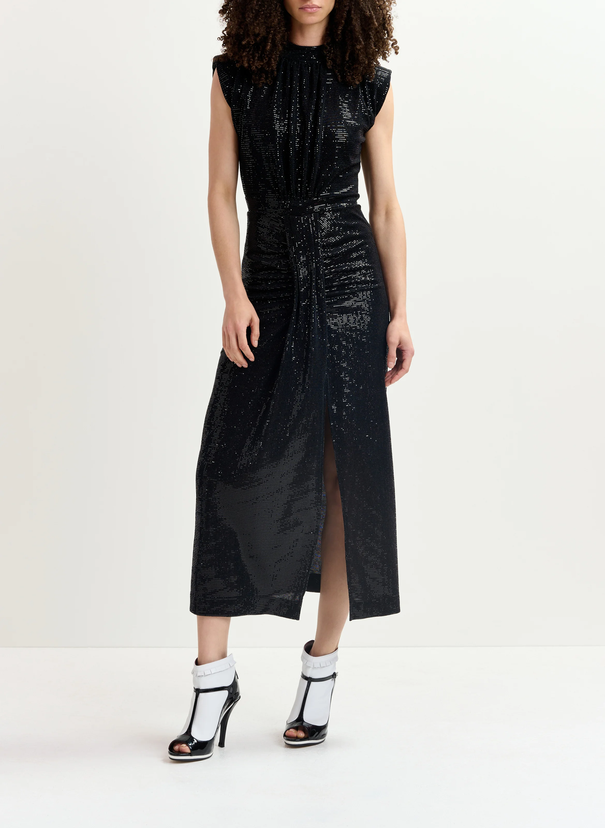 GOLISEE - Robe longue pailletée | Noir