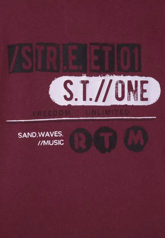Poloshirt in Washed Optik - portwine red