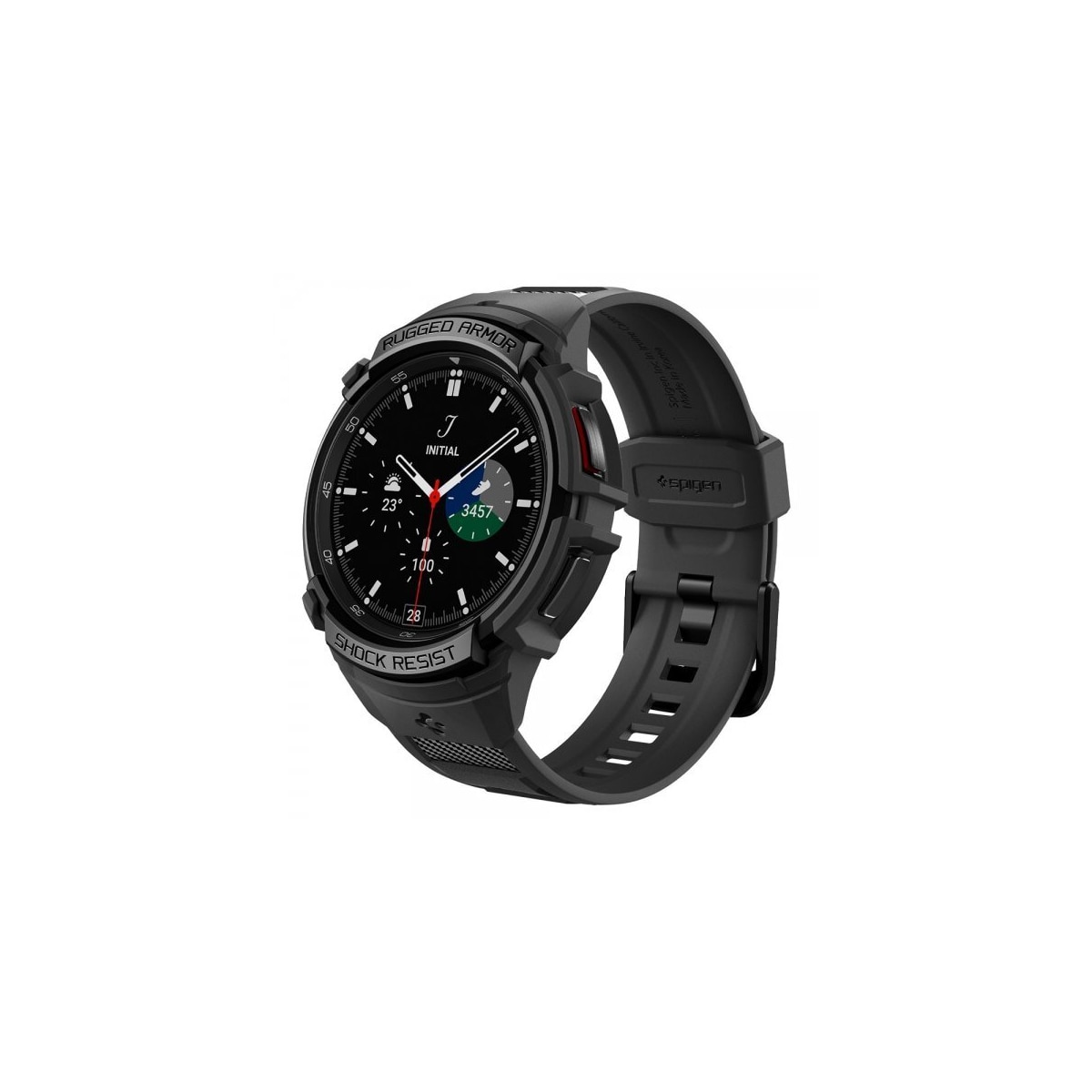 Spigen Samsung Galaxy Watch 6 Classic 47mm Deksel Armbånd Rugged Armor Pro Svart
