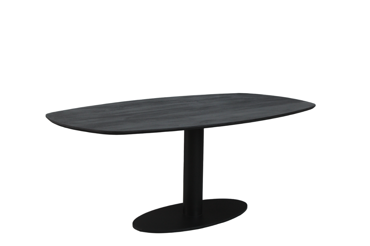 Eettafel Berlijn deens ovaal zwart 200cm