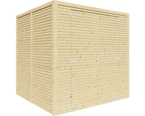 Bertilo Cubico 3 Fineline Rhombus profiel tuinhuis, 207 x 211 cm, naturel