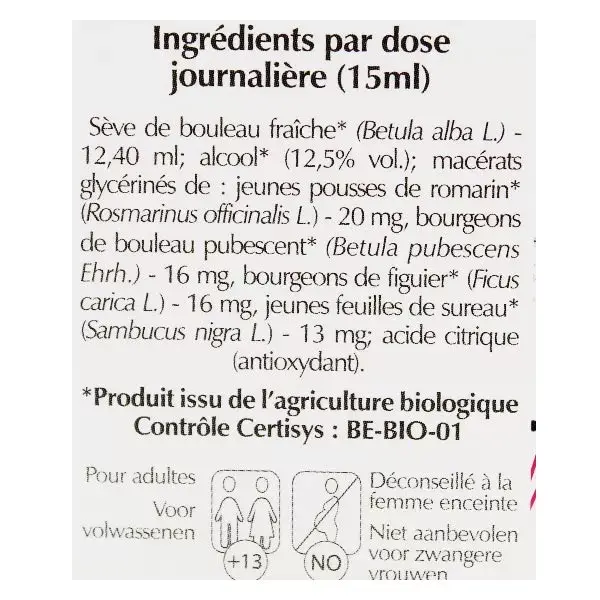Herbalgem Seiva de Bétula Fresca Orgânica Silhousève 250ml