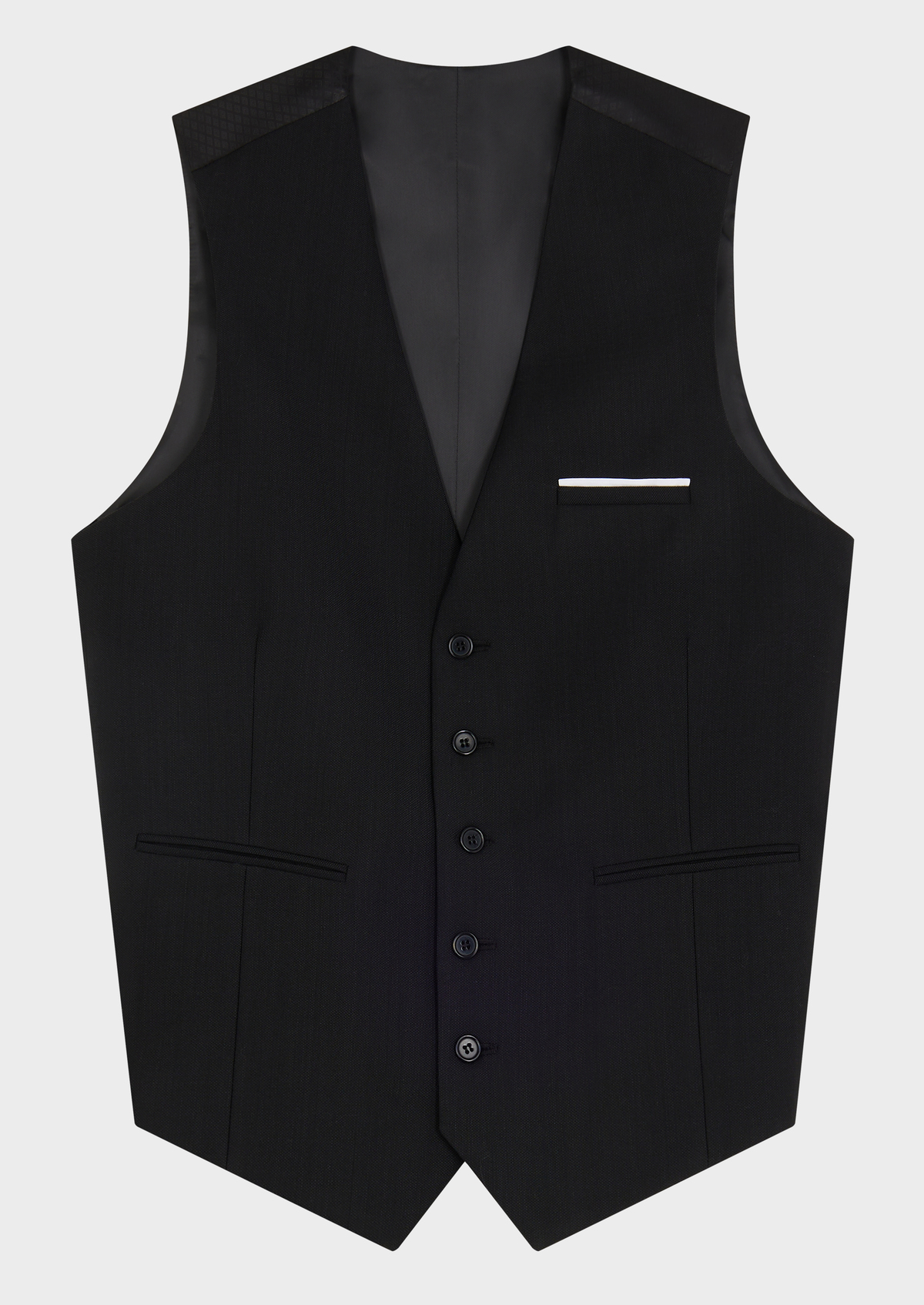Gilet de costume voyage en laine stretch unie noire