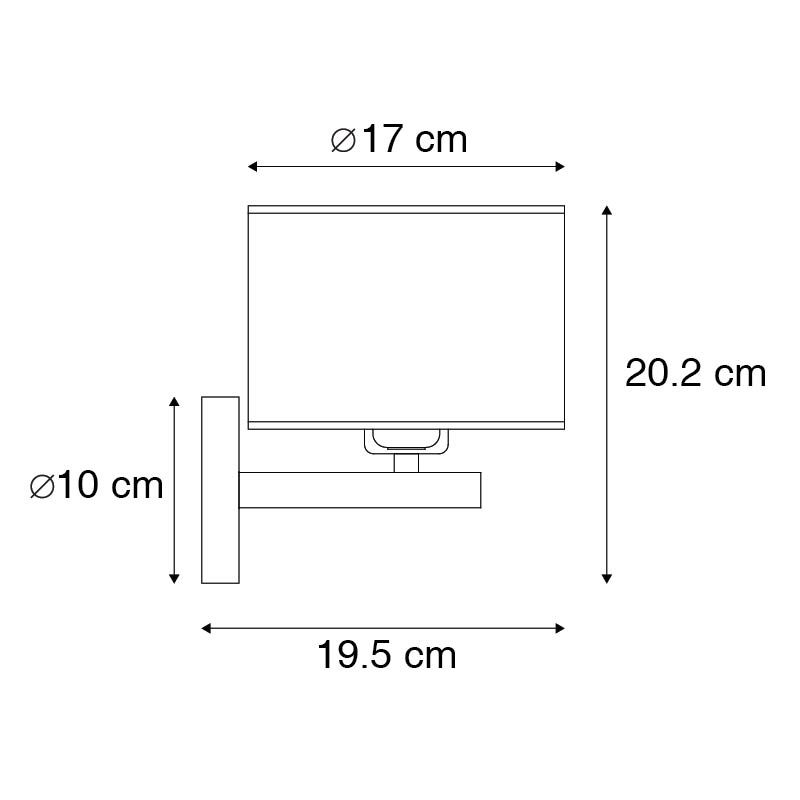 Moderne wandlamp staal met witte kap - VT