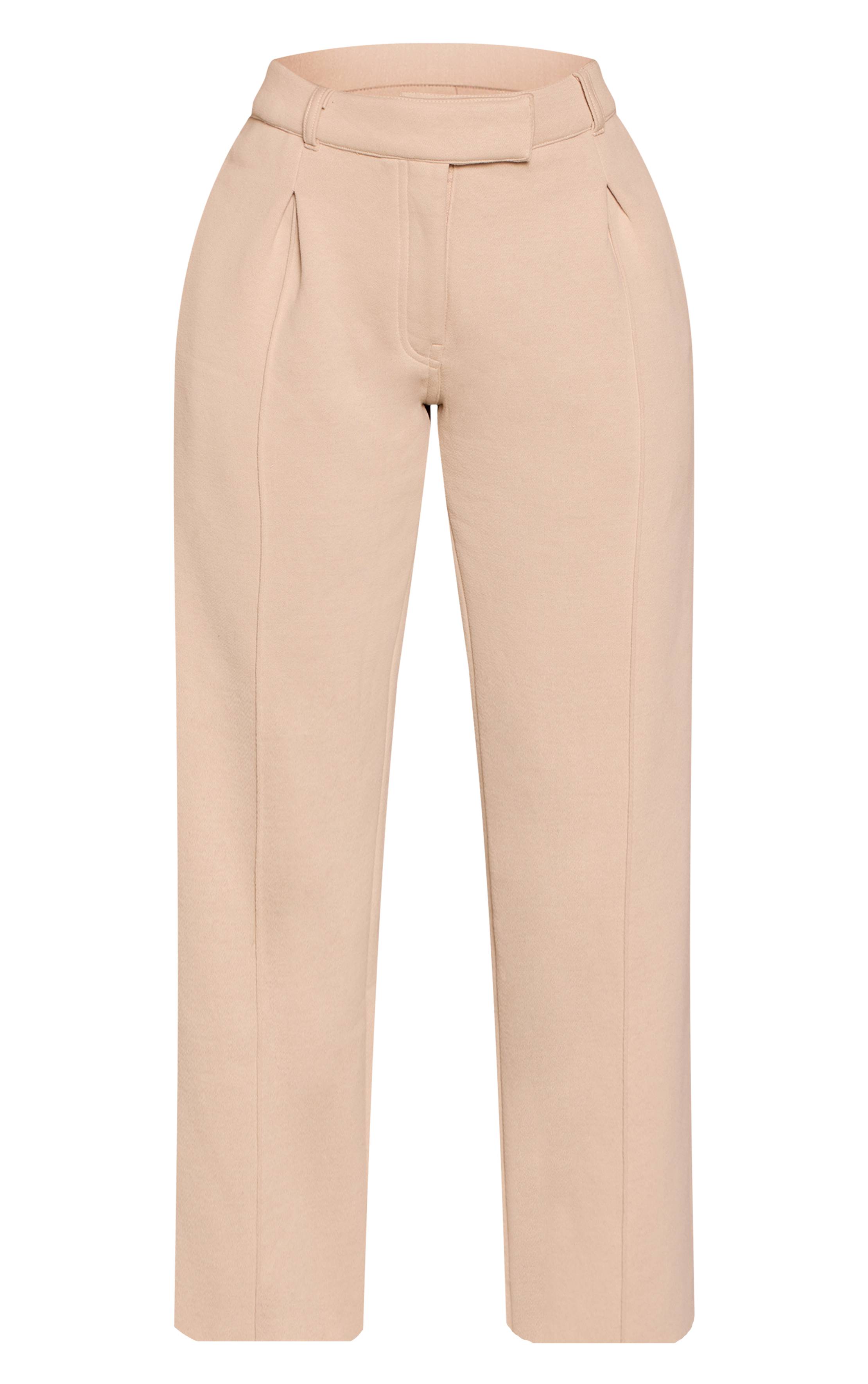 Gris Pierre Jogging Petite Taille À Jambes Larges Avec Détails De Coutures Ajustées