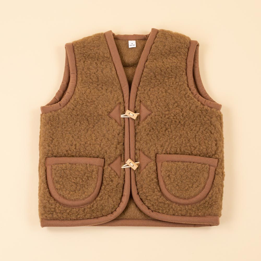 Moonrise kids wollen vestje met knoopje bruin