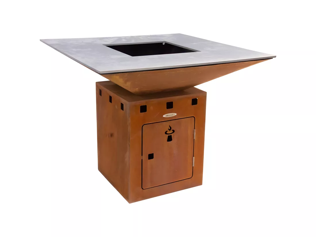 Barbecue brasero en acier Cube Surface de cuisson 102 cm
