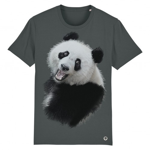 Camiseta Panda Smile, Cinza