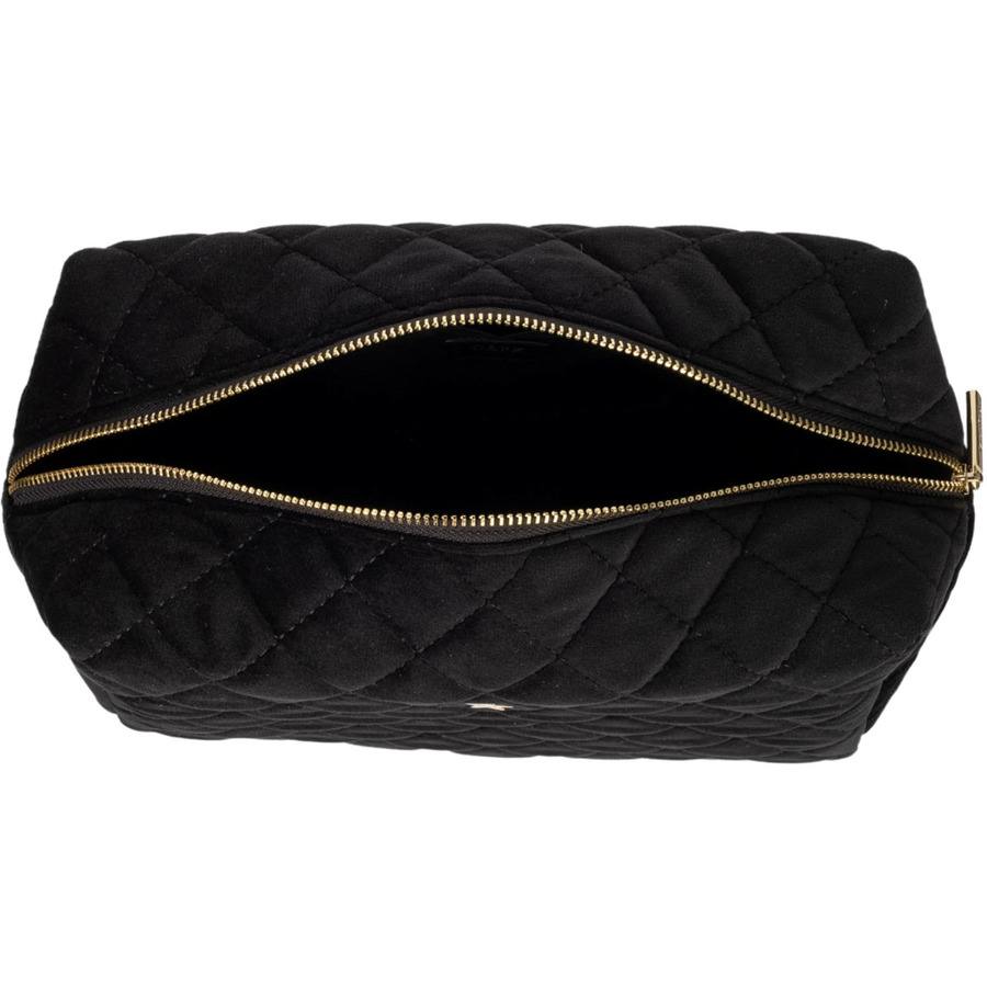 DARK Velvet Square Quilted Make-Up Pouch Large Black