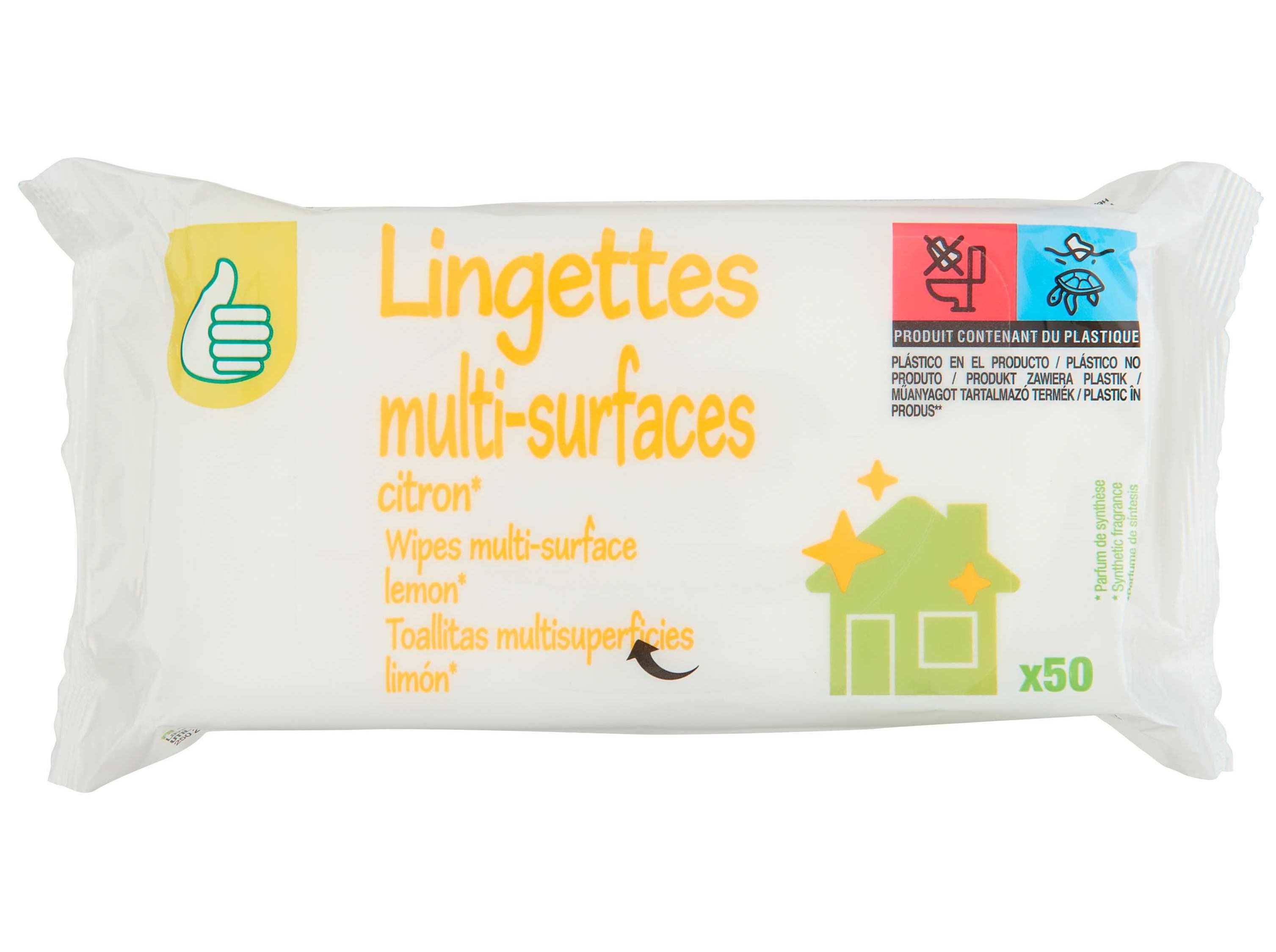 TOALHITAS MULTIUSOS AUCHAN LIMÃO 50UN