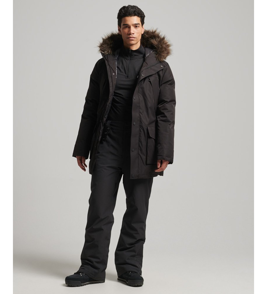 Casaco parka de penas Superdry Everest para neve, preto