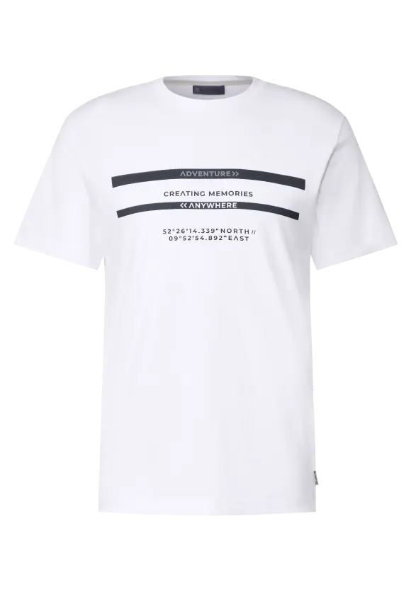 T-Shirt mit Brustprint - White