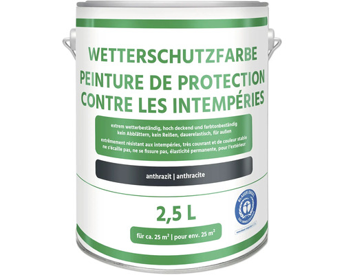 Weerbestendige verf antraciet 2,5 l
