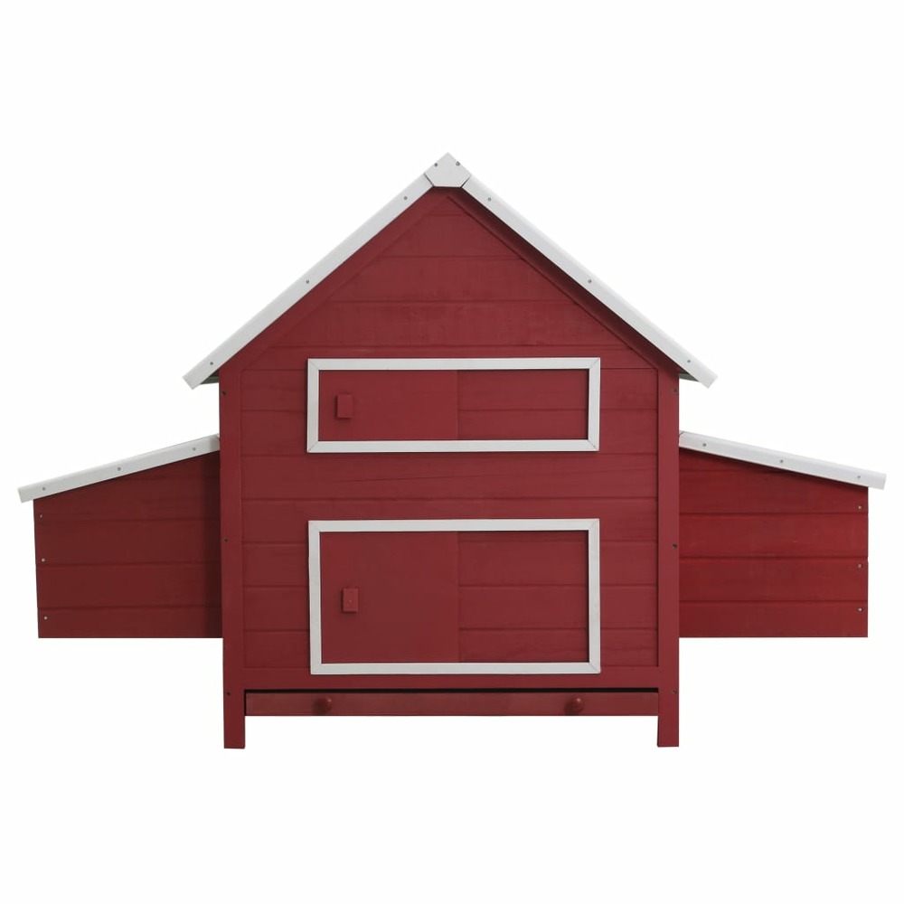 Poulailler 157 x 97 x 110 cm bois rouge