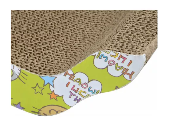 Griffoir réversible en carton à motifs - Jaune - L 43 x l 22 x H 8,8 cm