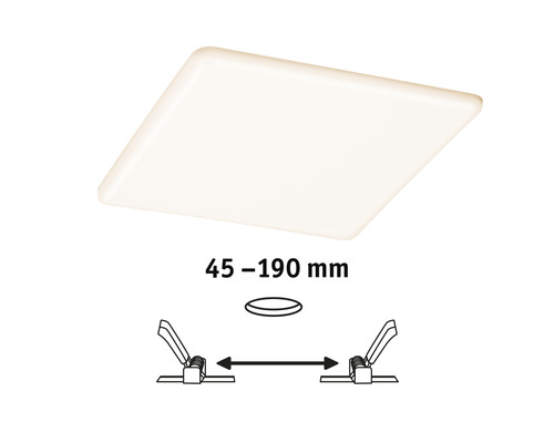 LED inbouwpaneel IP44 3-staps dimbaar 21W 2400 lm 3000K 21,5x21,5 cm Inbouwdiameter 4,5-19 cm Veluna VariFit satijn 230V