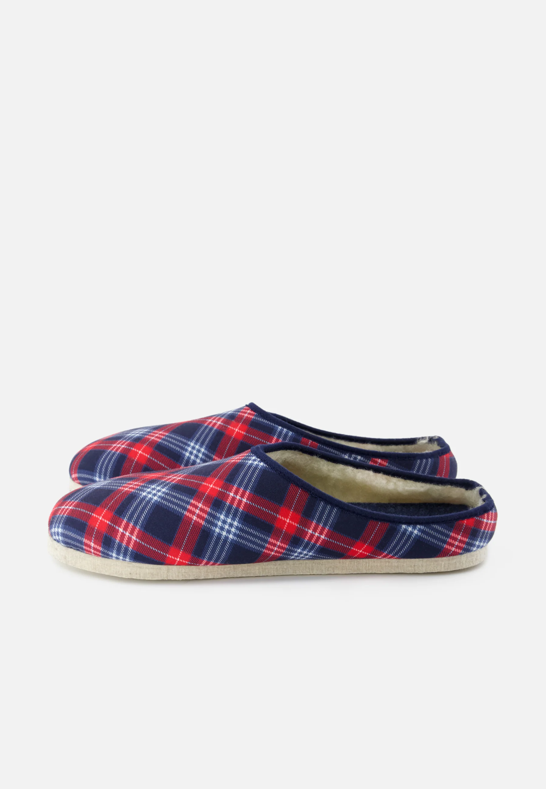 Chaussons d'intérieur en laine-Claudio Tartan