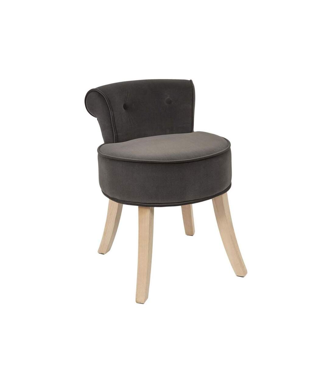 Paris Prix - Tabouret En Velours eleonor 58cm Gris