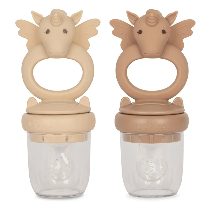 Konges Sløjd Tétines grignoteuses Licorne - Set de 2 | Rose