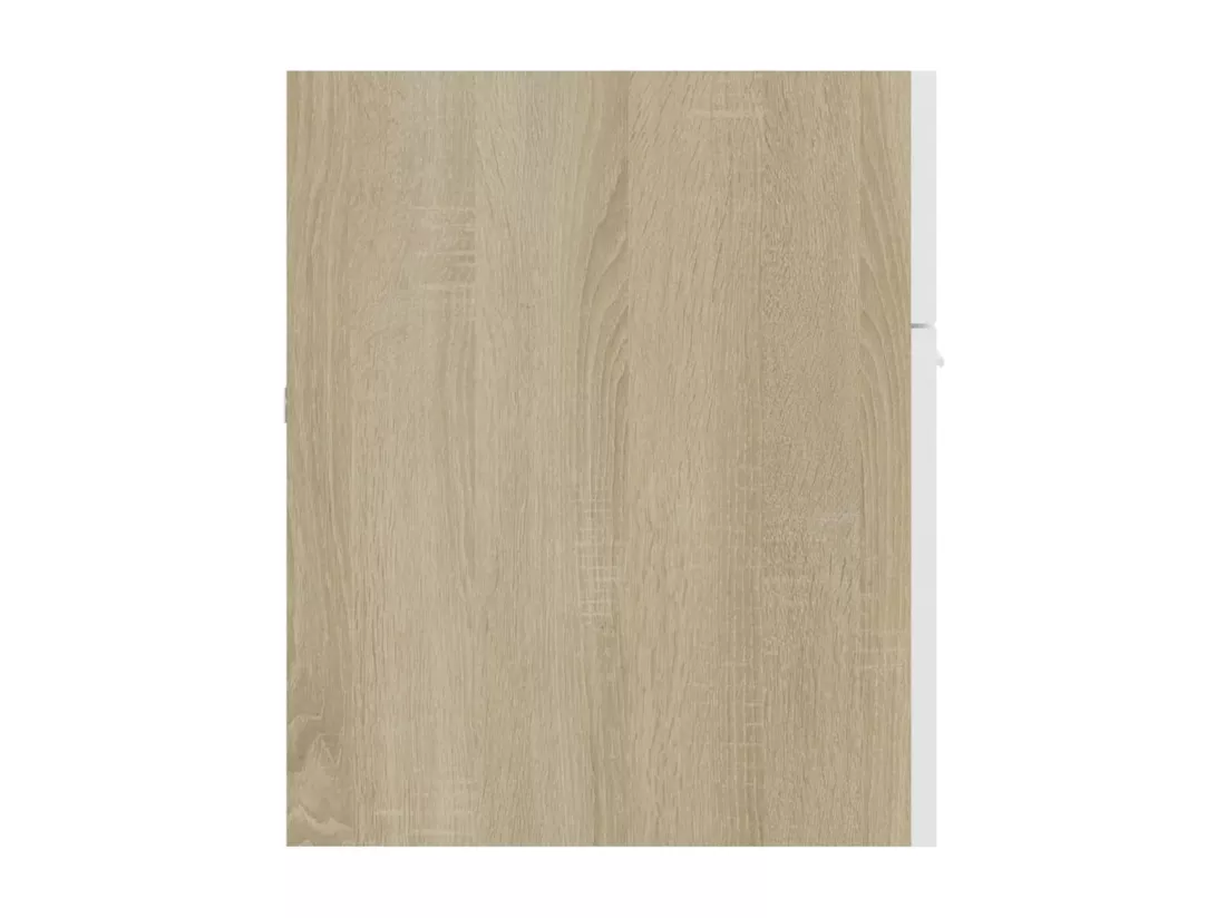 Armoire d'évier et lavabo intégré Blanc/chêne sonoma Aggloméré