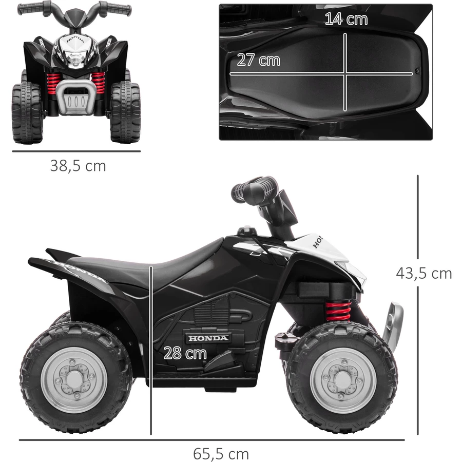 AIYAPLAY Kinderquad mit LED schwarz