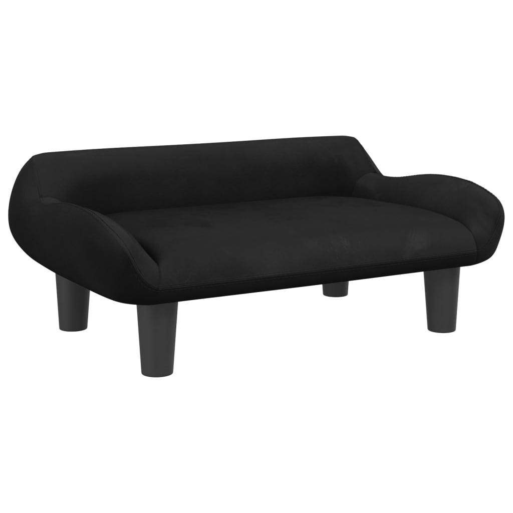 Cama para cães vidaXL em veludo preto, 70x40x24 cm