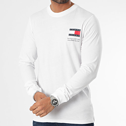 Lot De 2 Tee Shirt Manches Longues Slim Flag 8278 Noir Blanc