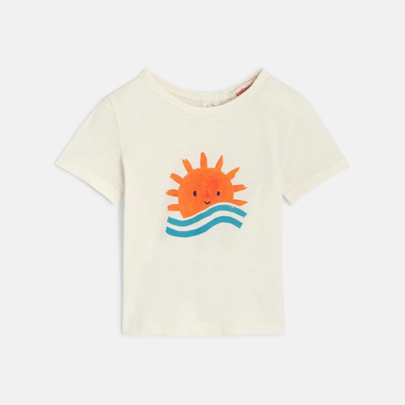T-shirt bébé garçon blanc à motif soleil en coton recyclé Catimini Blanc