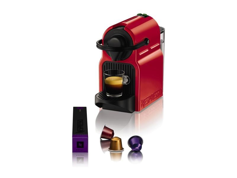 Krups Kaffeemaschine Nespresso Inissia XN1005 Rot Kompakte Kapselmaschine der Original Line mit einfacher Zwei-Tasten-Bedienung