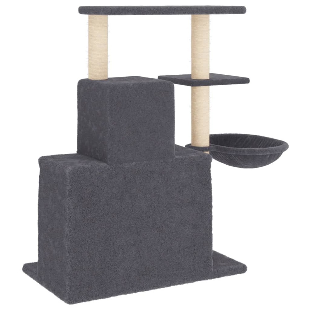 Arbre à chat avec griffoirs en sisal gris foncé 83 cm