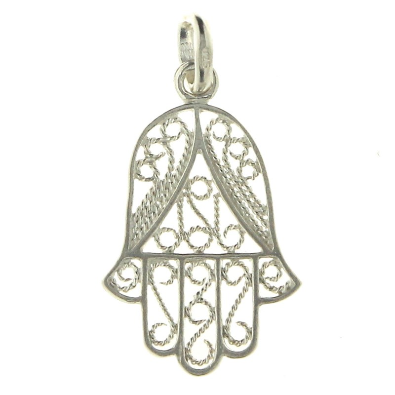 Pendentif Main de Fatma Fatima en argent 925°/00 + chaîne
