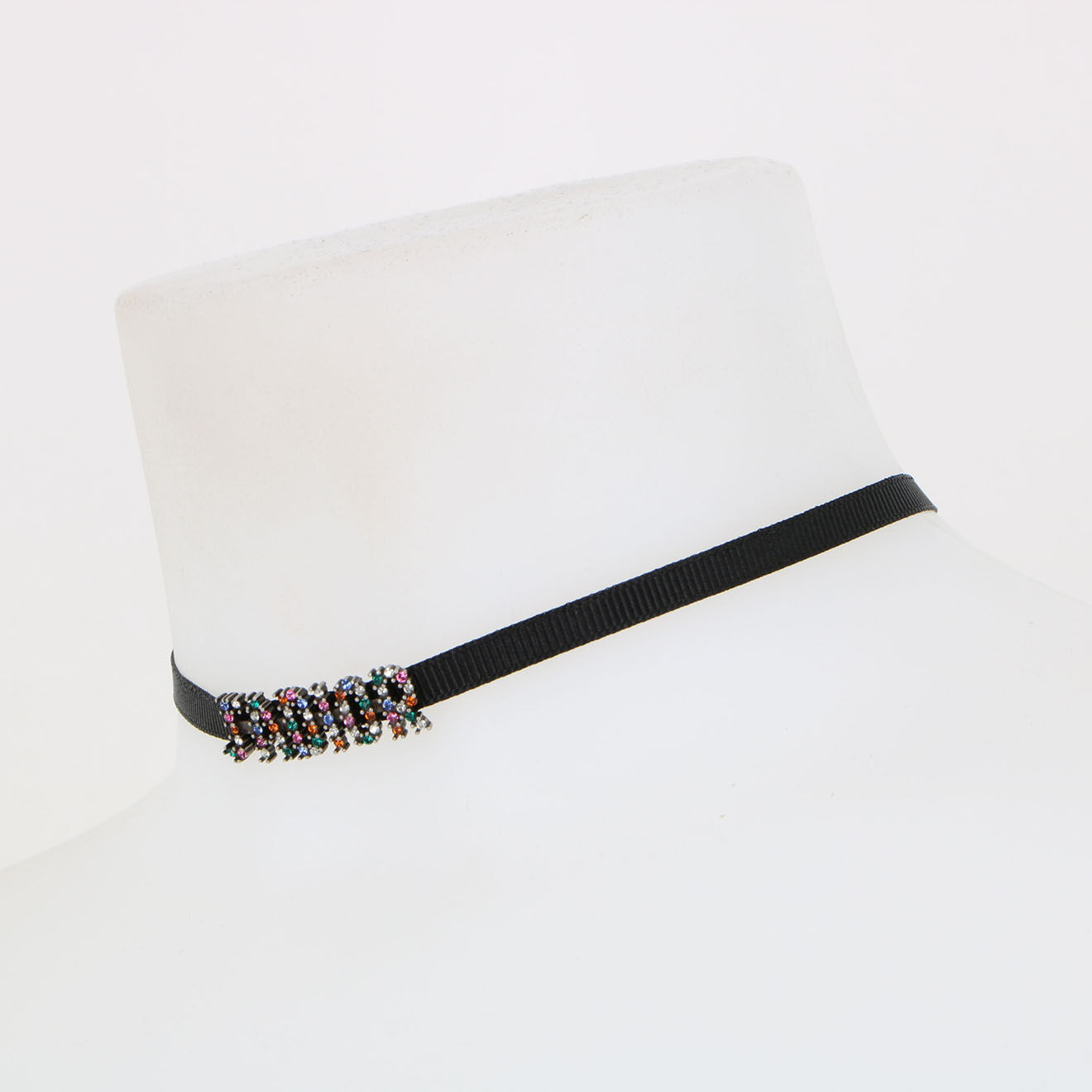 Dior Chocker en Tissu & Métal Srass noir - Très bon état