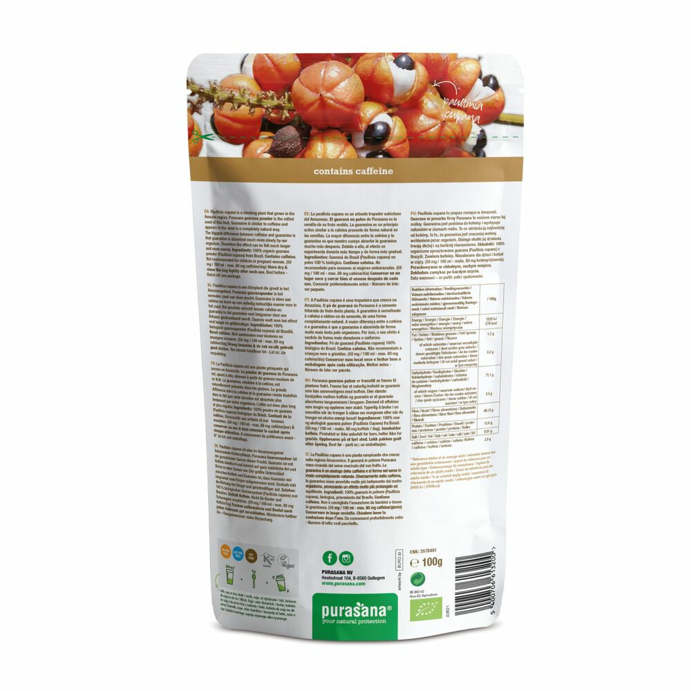 Purasana Superfood Guarana Poeder Bio100 gr