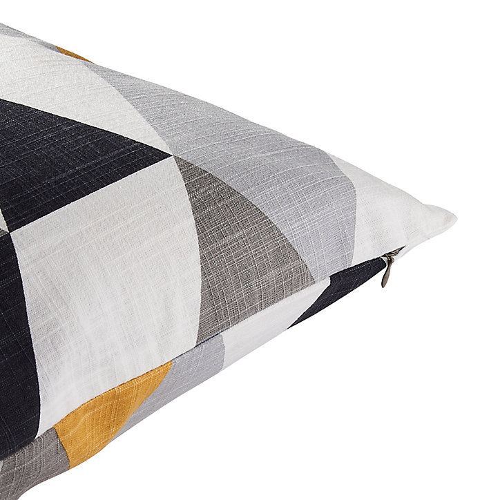 Coussin Rima L.60 x l.40 cm gris jaune et blanc GoodHome