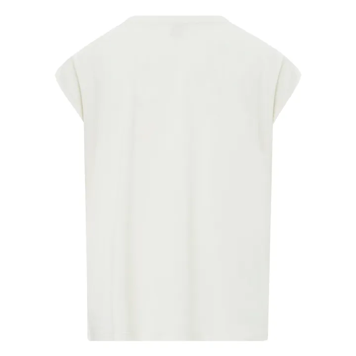 SMALLABLE BASICS T-Shirt Plissé Femme Coton Bio | Blanc cassé