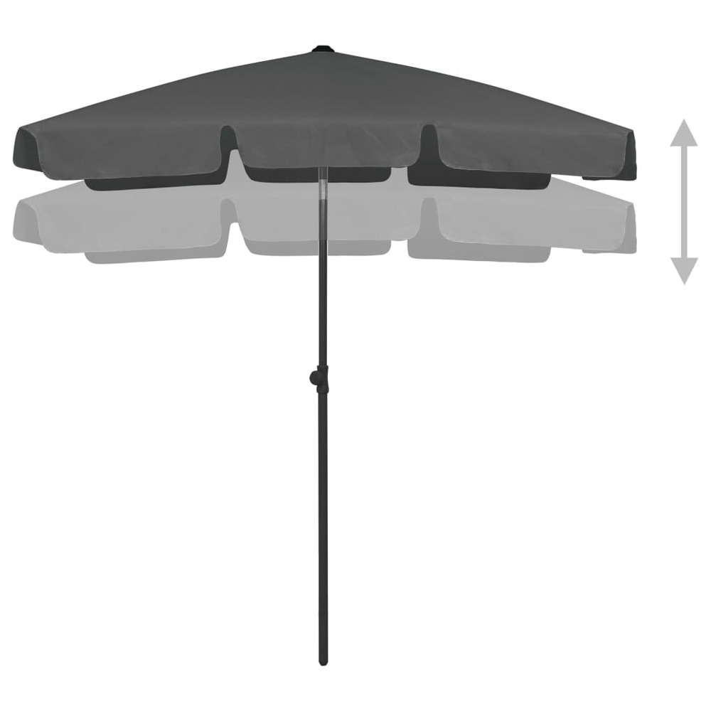 Parasol de plage 180 x 120 cm anthracite