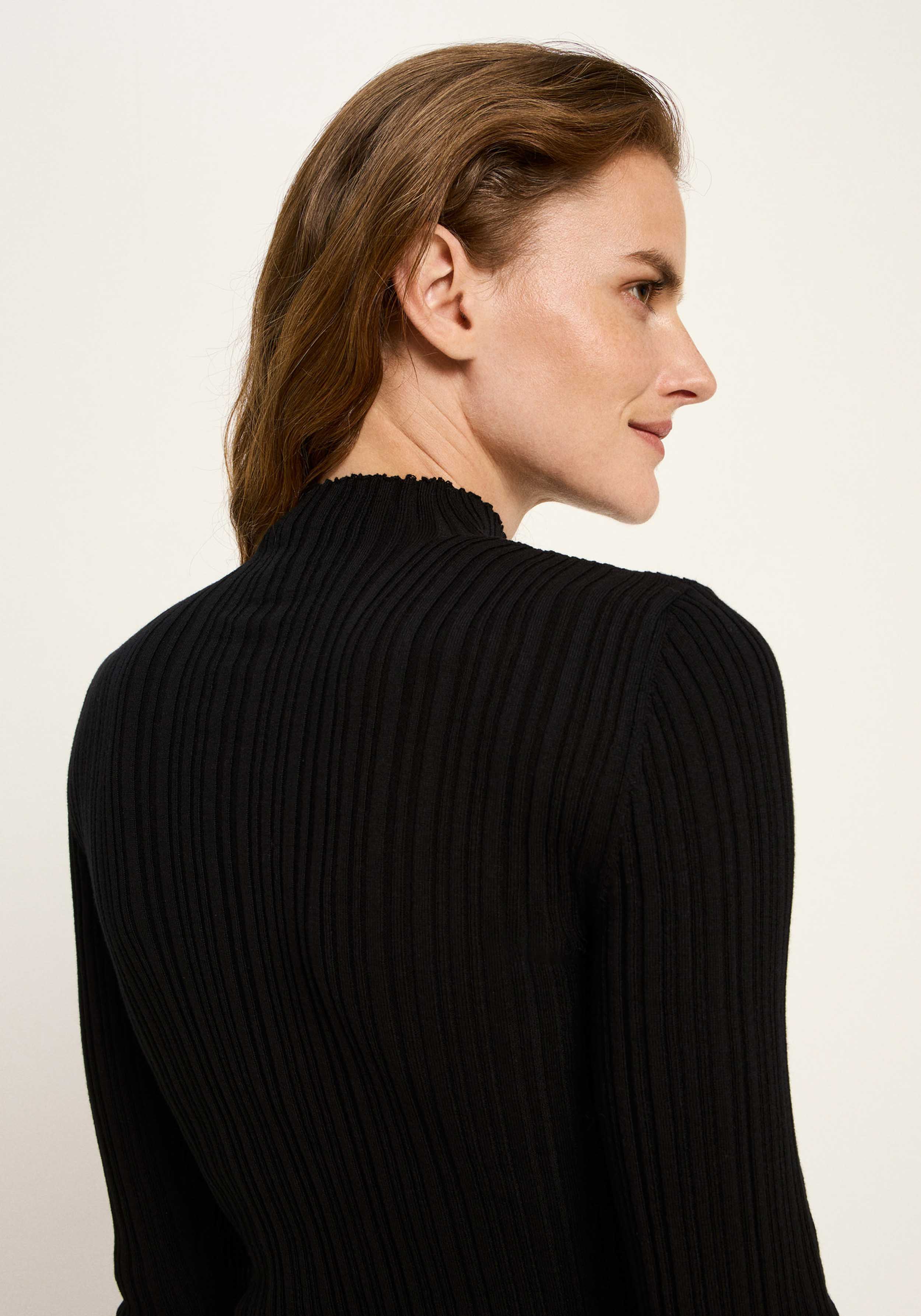 Lanius Rippenstrick-Pullover Black