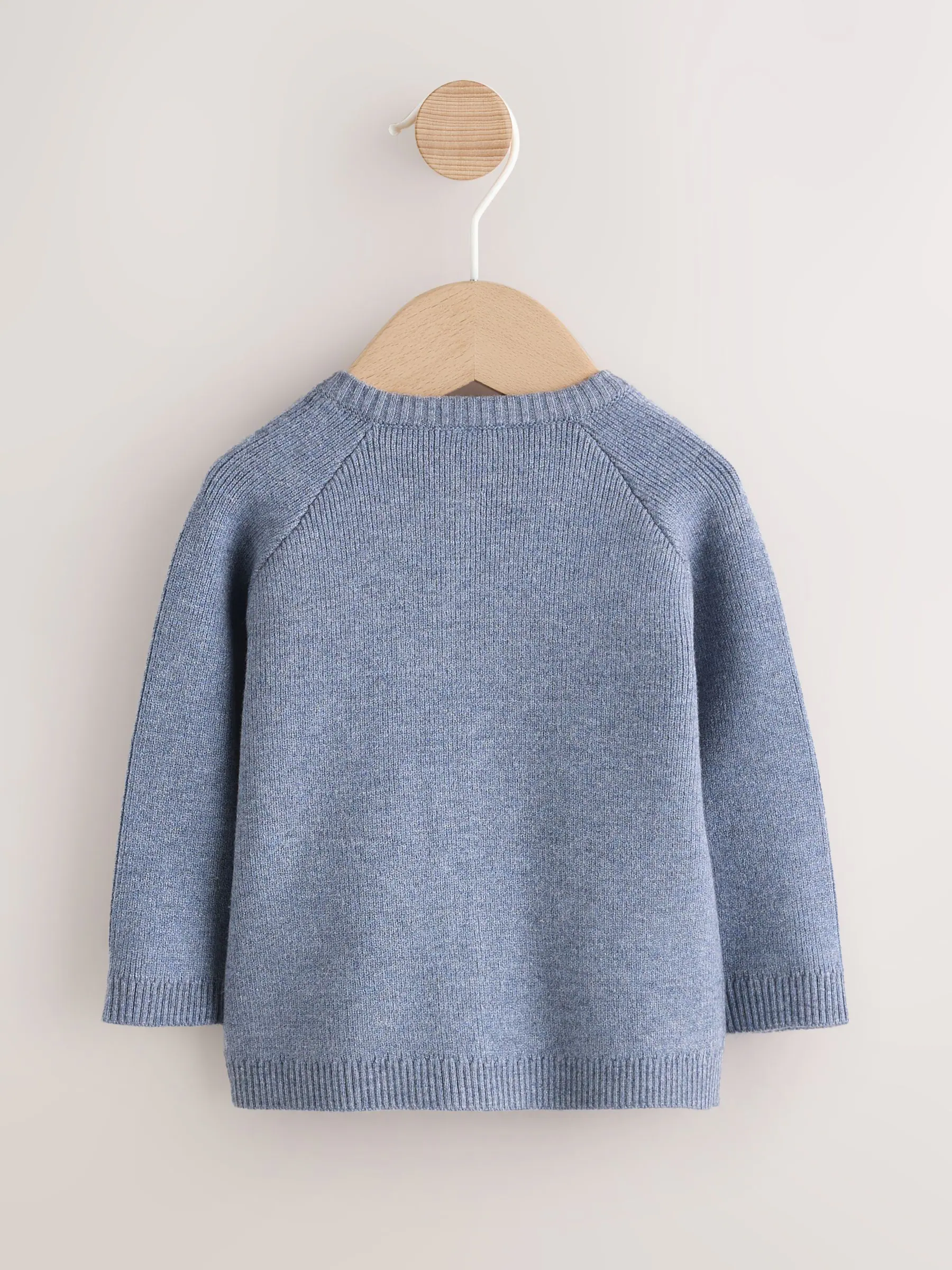 Blauw gebreid - Baby Cardigan (0mths-2yrs)